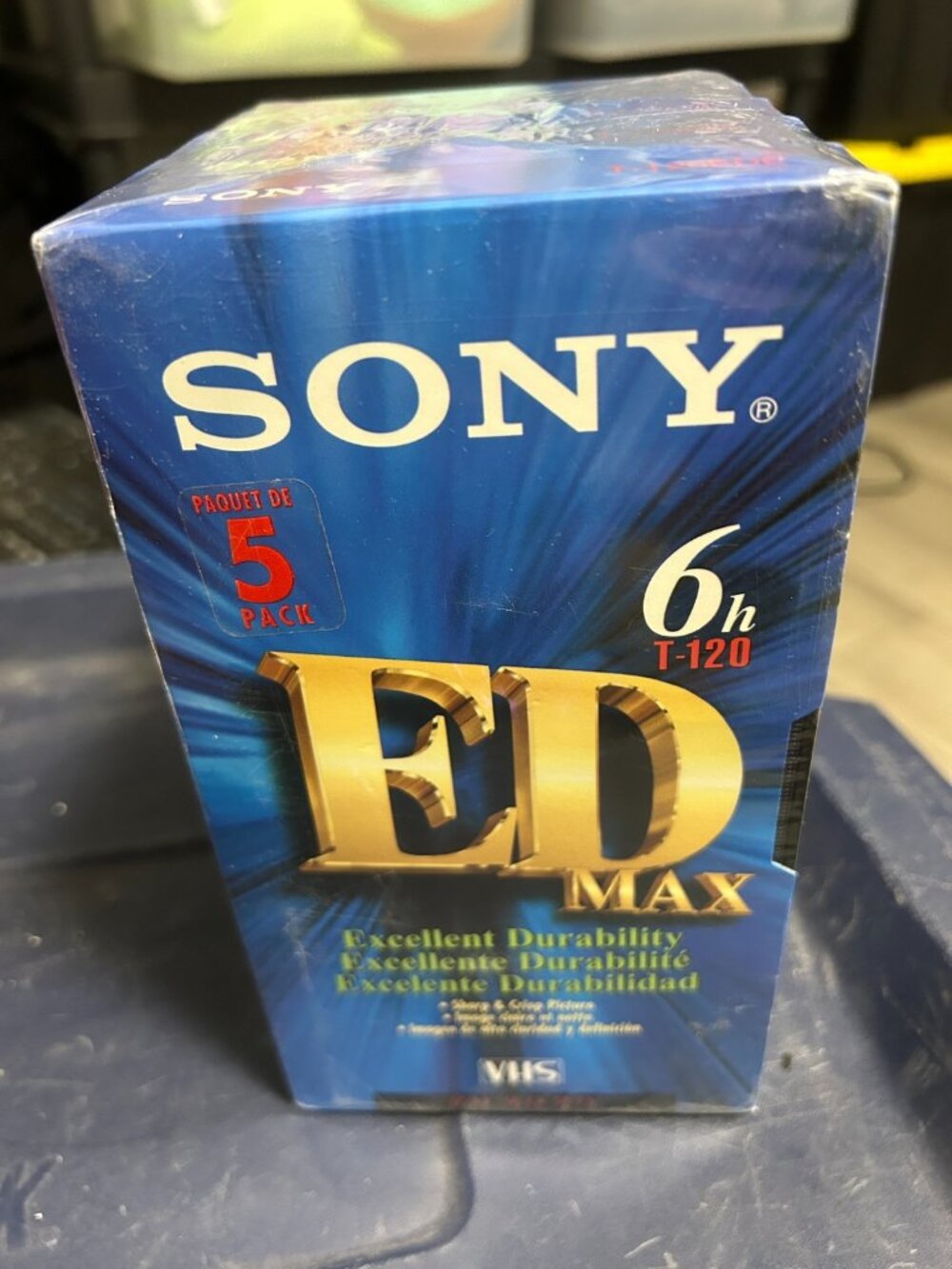 5 Pack - Sony ED Max T-120 (Blank VHS Tapes) New